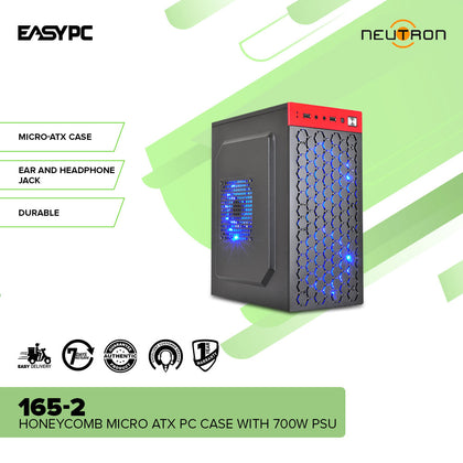 Neutron 165-2 Honeycomb Micro ATX PC Case with 700W PSU