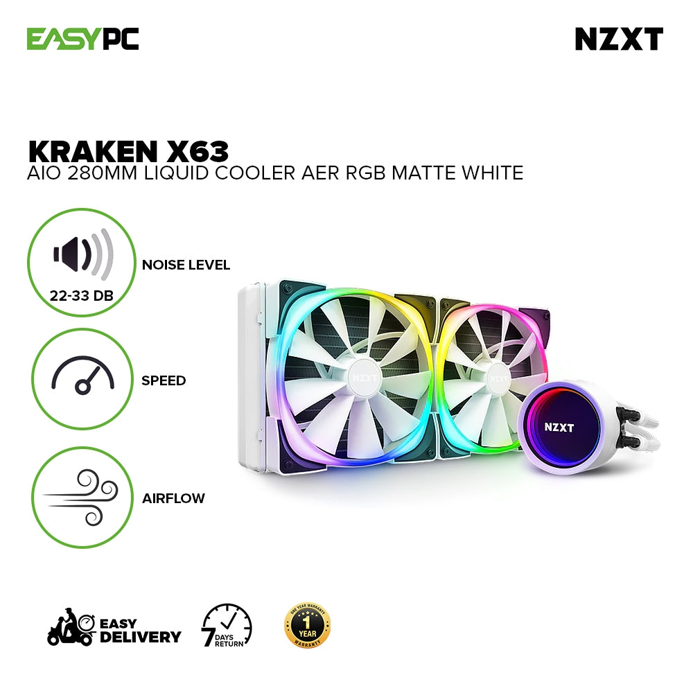 Nzxt Kraken X63 Aer RGB White