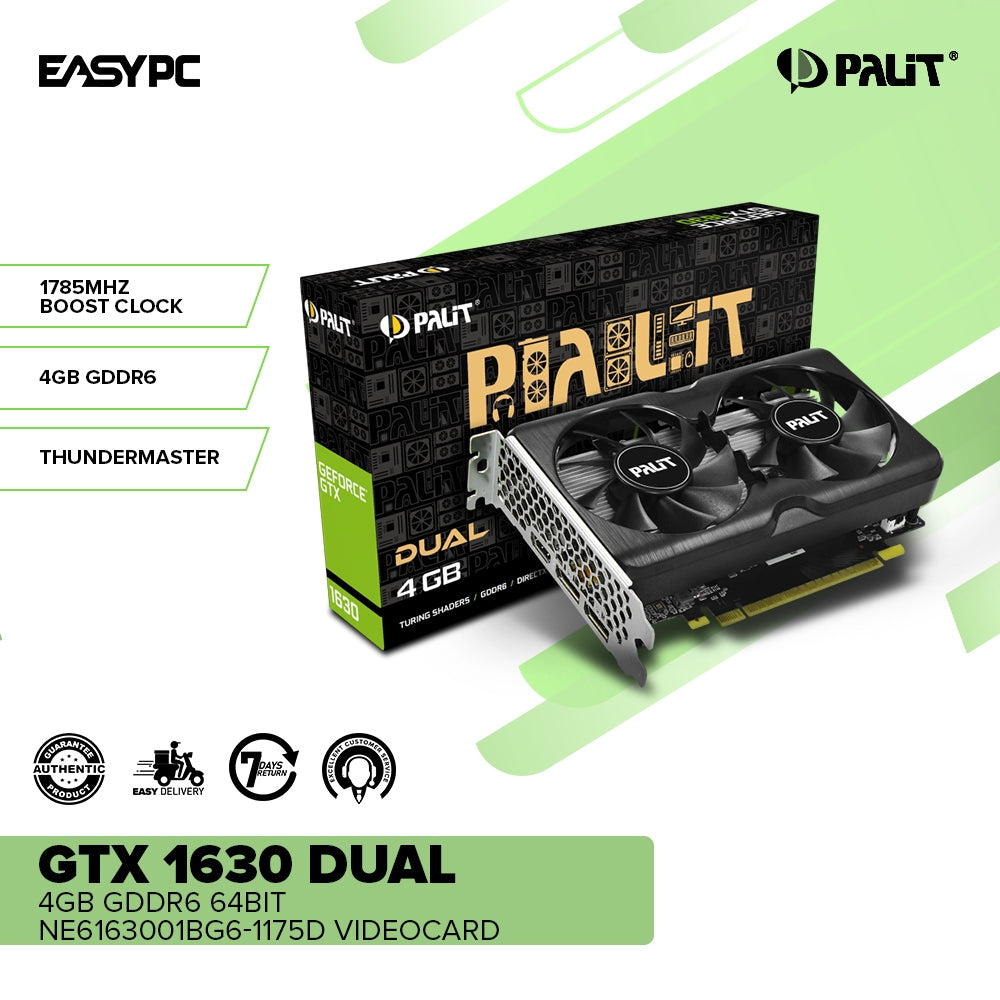 PALIT GTX1630 DUAL 4GB GDDR6 64BIT NE6163001BG6-1175D Videocard