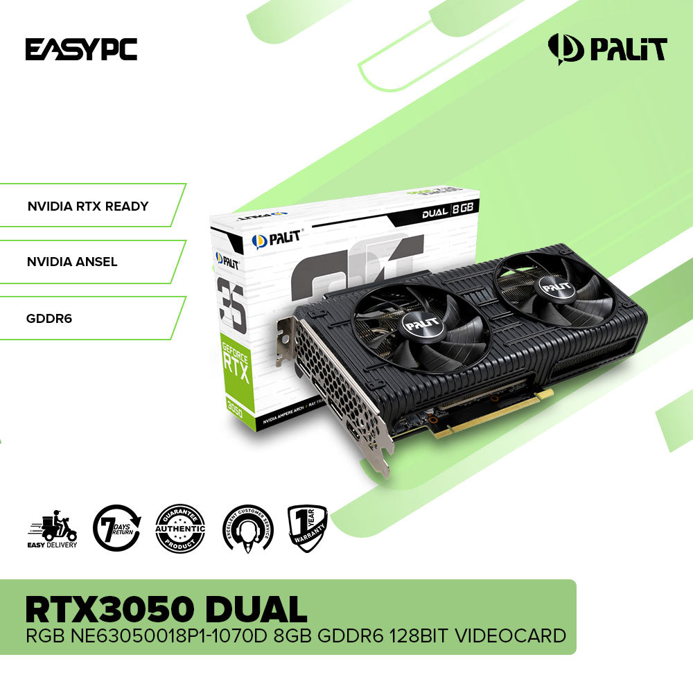 Palit GeForce RTX 3050 Dual 8GB Palit、GeForce RTX™ 3050 Dualと