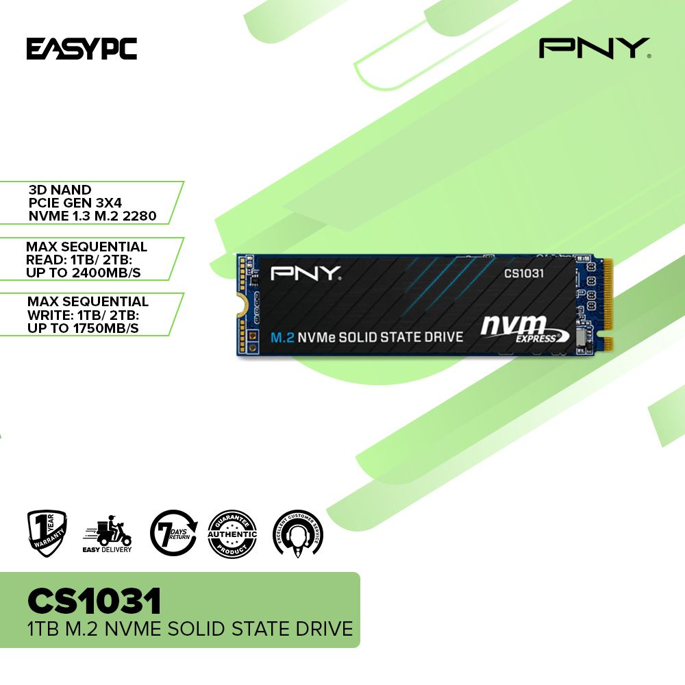 PNY CS1031 1TB 2280 Gen3X4 NVME Soli State Drive – EasyPC
