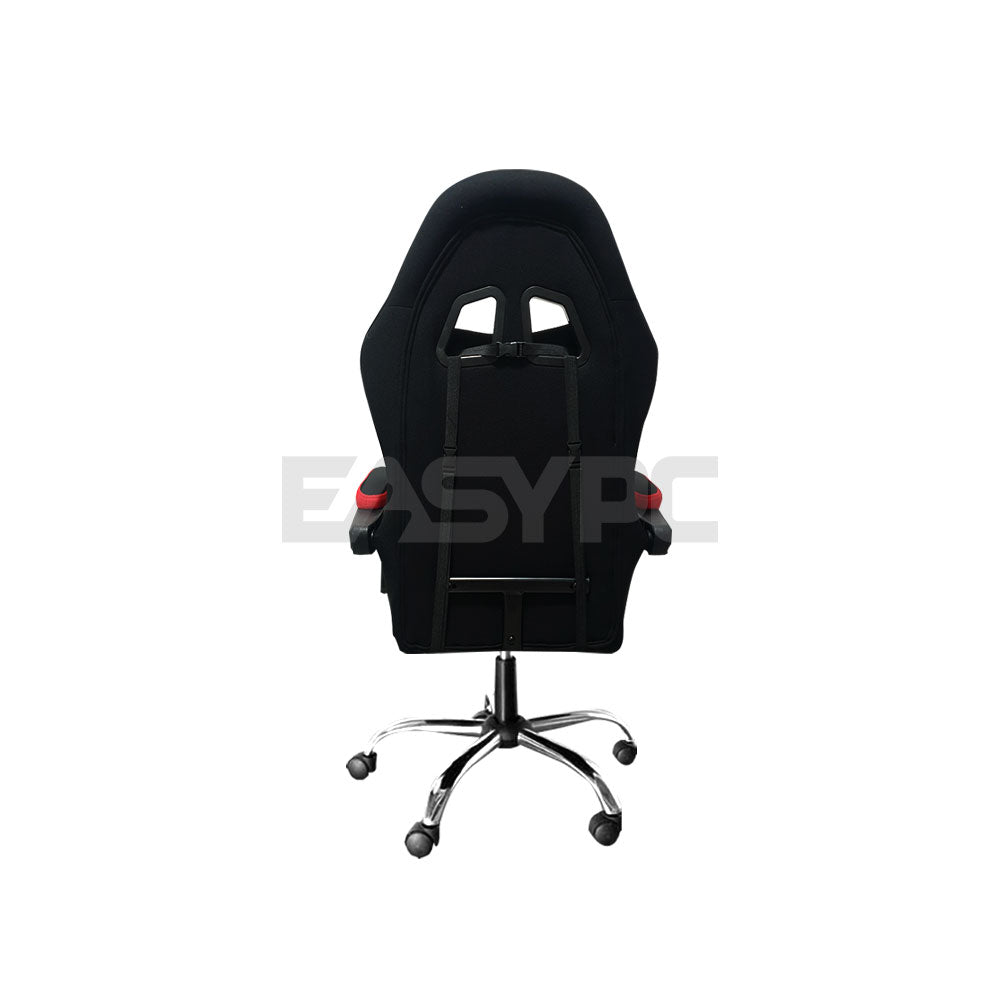 Panther Eclipse Series Steel Legs Fabric Gaming Chair Black Red-b