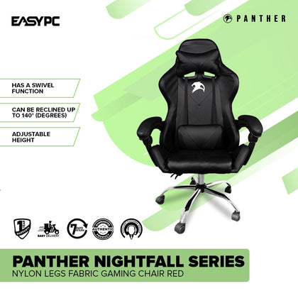 Panther Nightfall Series Nylon Legs Fabric Gaming Chair Black