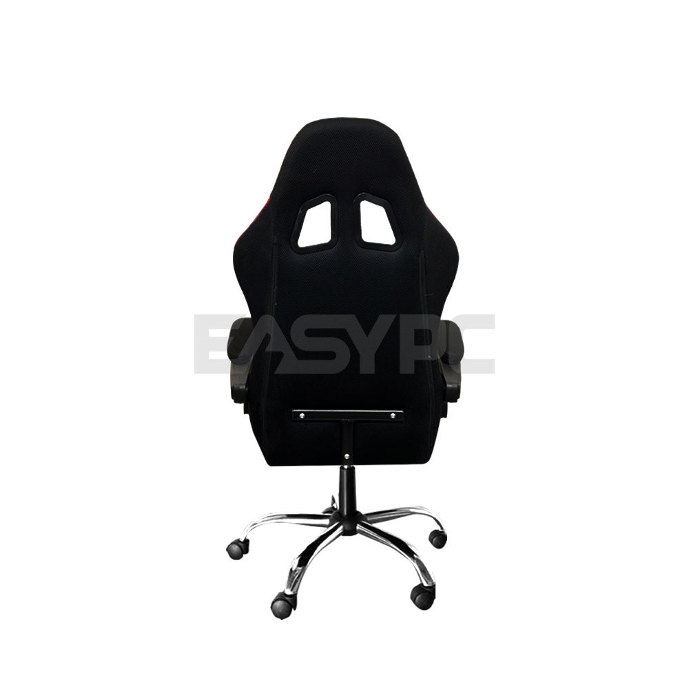 Panther Nightfall Series Steel Legs Fabric Gaming Chair Black Red-b