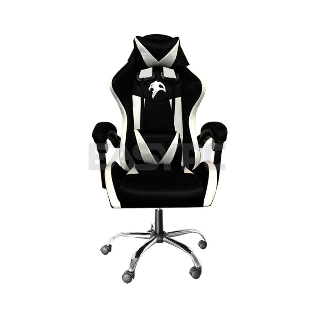 Panther Nightfall Series Steel Legs Fabric Gaming Chair Black White-a