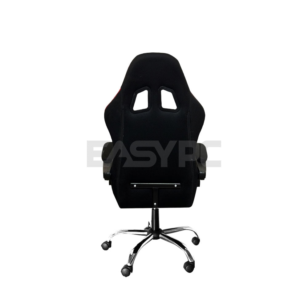 Panther Nightfall Series Steel Legs Fabric Gaming Chair Black White-b
