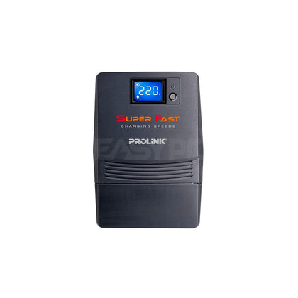 Prolink  PRO700SFT 650VA  with Touchscreen Panel/Build-in Avr super fast charging line-interactive Ups Auto Restar while AC is recovering,  Simulated sine wave, Off-mode charging, Cold start function,  LCD User Interface UPS and AVR