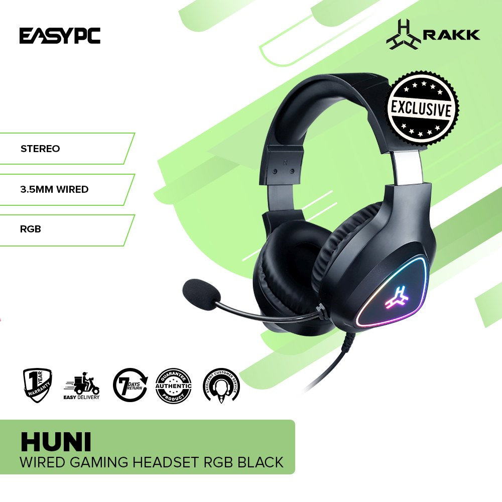 RAKK HUNI Wired Gaming Headset RGB Black-a