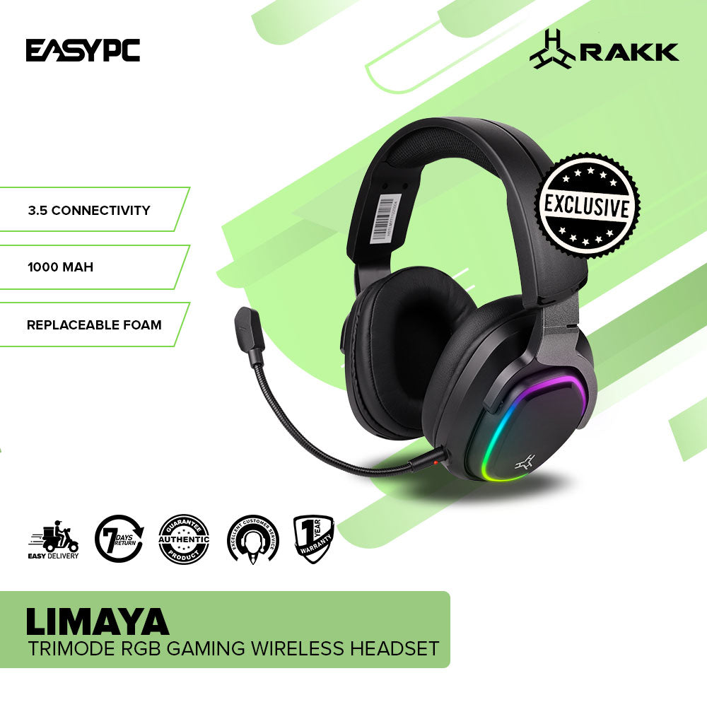 RAKK LIMAYA Trimode RGB Gaming Wireless Headset EasyPC