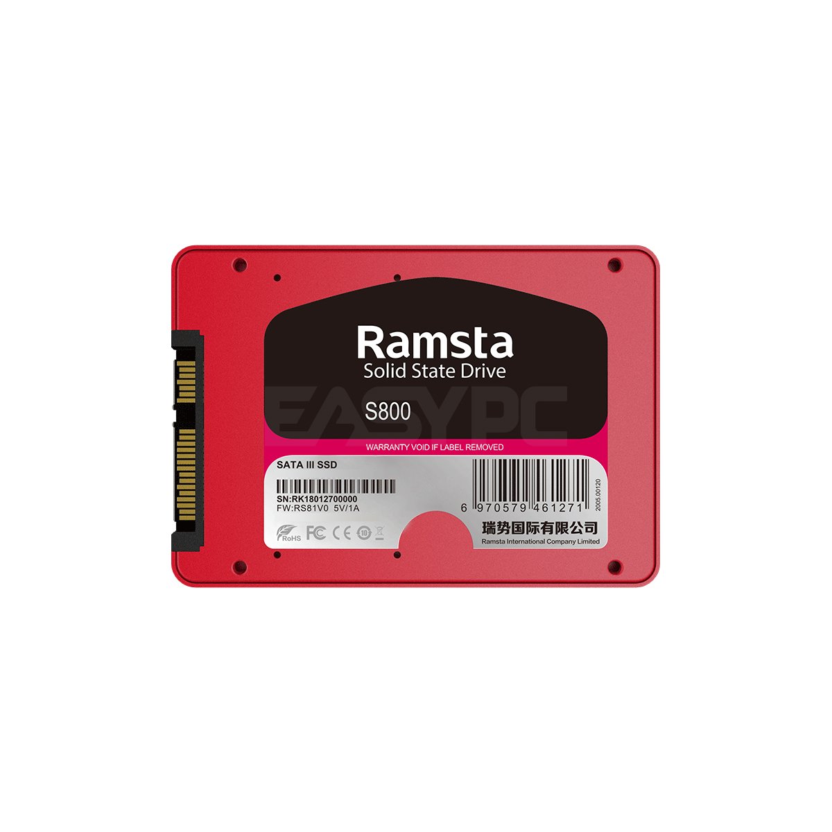 Ramsta S800 240GB/128GB/256GB/120GB/480GB/512GB/1TB SATA SSD