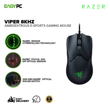Razer Viper 8KHz Gaming Mouse RZ01-03580100-R3M1 RARZ2187