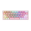 Redragon K617 FIZZ 60% Wired RGB Gaming Keyboard ,Red Switch, Pink & White-a