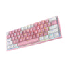 Redragon K617 FIZZ 60% Wired RGB Gaming Keyboard ,Red Switch, Pink & White-c
