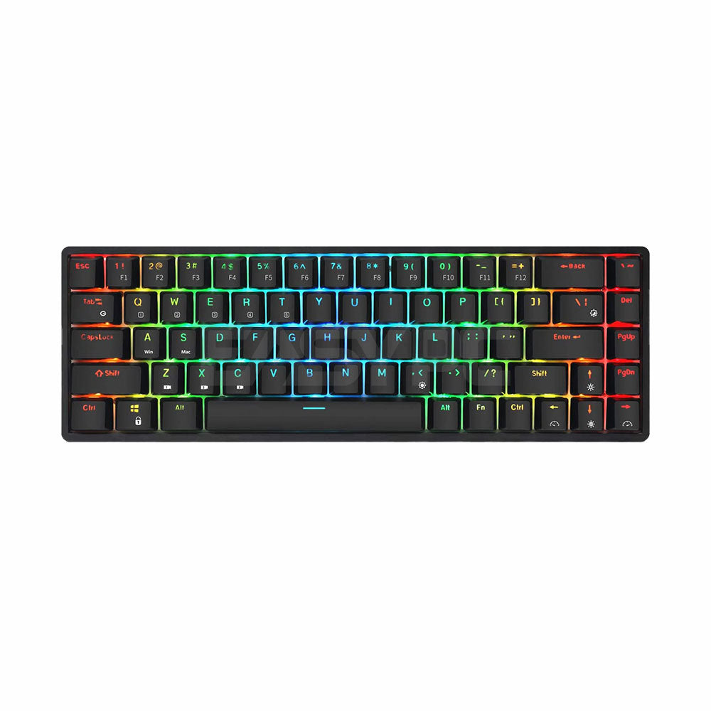 Royal Kludge - G68 black, wireless, RGB, Huano - Blue Switch-a