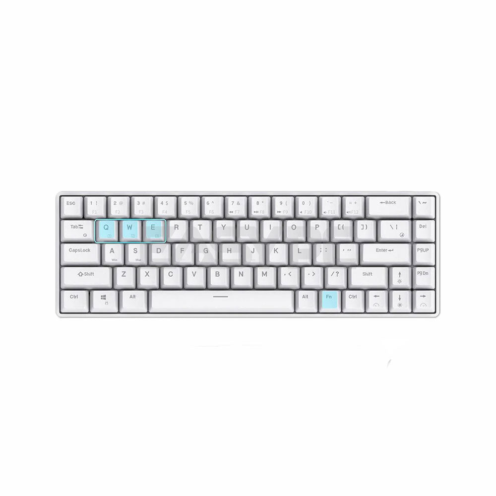 Royal Kludge - G68 white, wireless, RGB, Huano - Brown Switch-b