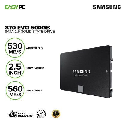 Samsung 870 Evo 500gb SATA 2.5 Solid State Drive