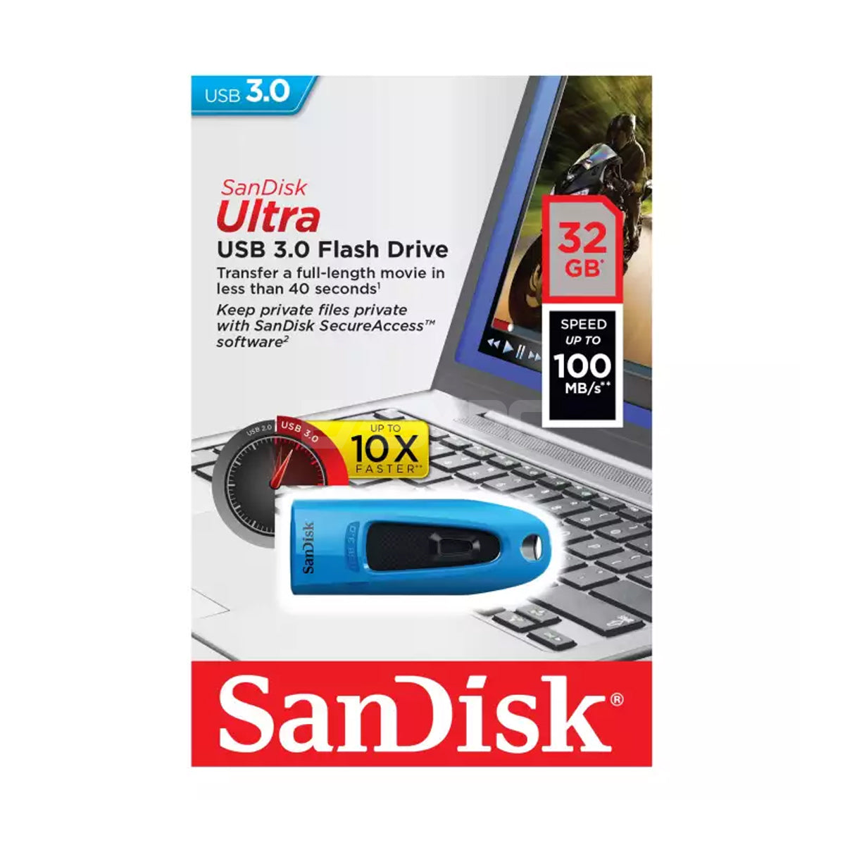 Sandisk SDCZ48-032G-U46B Ultra 32gb Flashdrive Blue