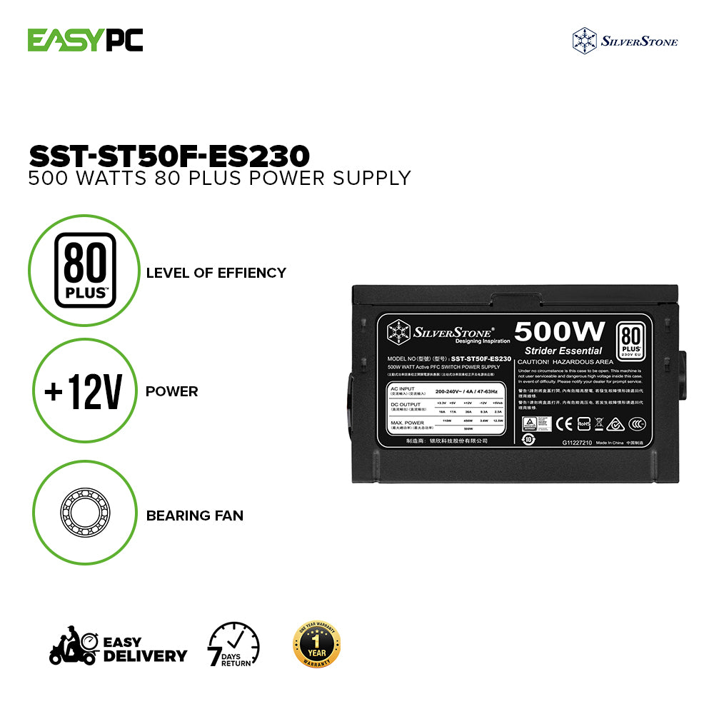 Silverstone SST-ST50F-ES230 500 watts 80 Plus Power Supply – EasyPC