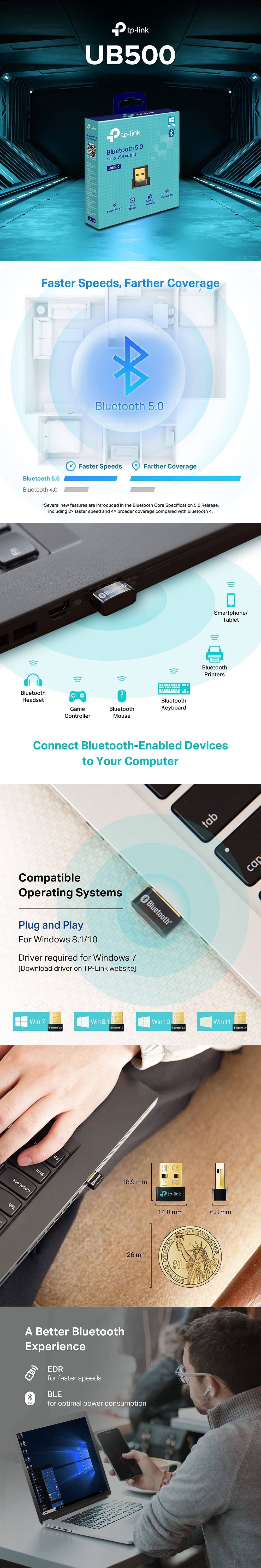 Mini Adaptateur Bluetooth 5.0 USB 2.0 TP-Link UB500