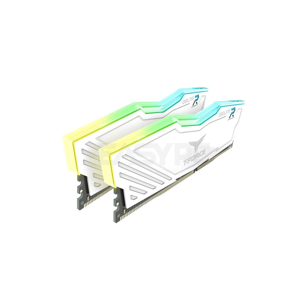 Team Elite TForce Delta 16gb 2x8 3200mhz Ddr4 RGB Memory White EasyPC