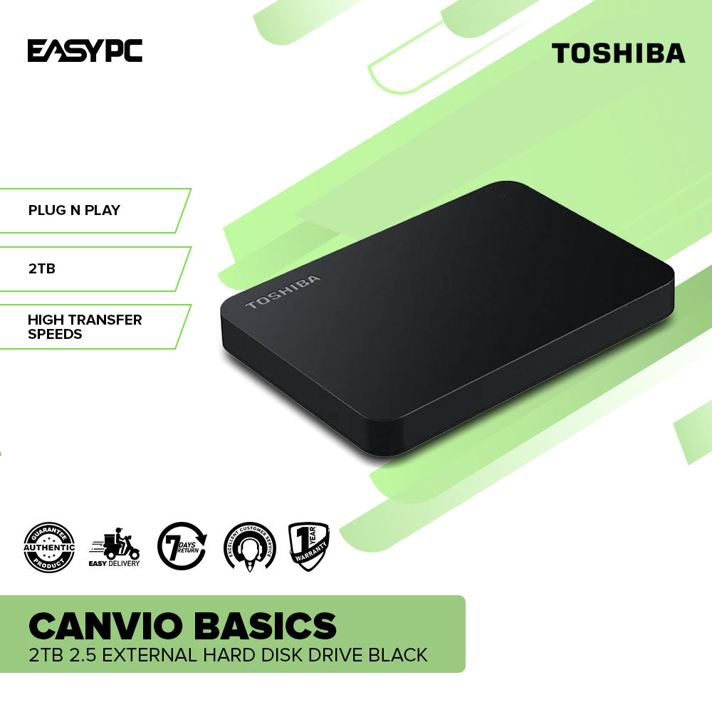 Toshiba Canvio Basics HDTB420AK3AA 2tb External Hard Disk Drive Black