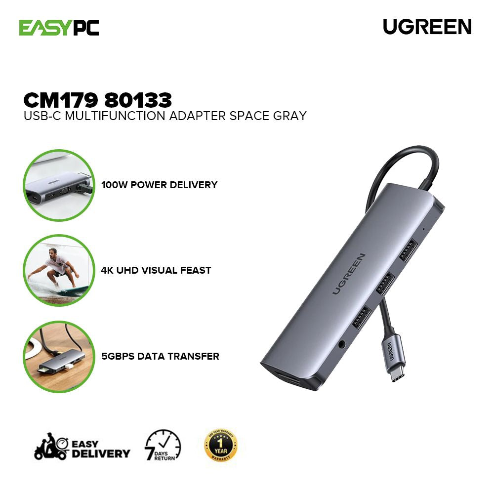UGREEN CM179 80133 USB-C Multifunction Adapter Space Gray