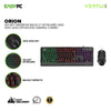 Vertux Orion 104-Key Rainbow-Backlit Ergonomic Wired Keyboard and 1000-3200 DPI Mouse Gaming Combo 17PRO VEOR2524
