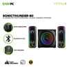 Vertux SonicThunder-80 Illuminated 80W Rainbow LED Lights Dual 15W Satellite Speaker Surround Sound Gaming Speaker 17PRO