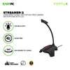 Vertux Streamer-2 Omni-Directional Distortion Free Gaming Microphone with LED Designed for Gamers 17PRO VEST2584