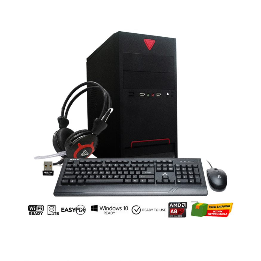 Amd A8-7680/A68/8gb/1TB HDD/Micro Atx with 700w/Wireless Adapter