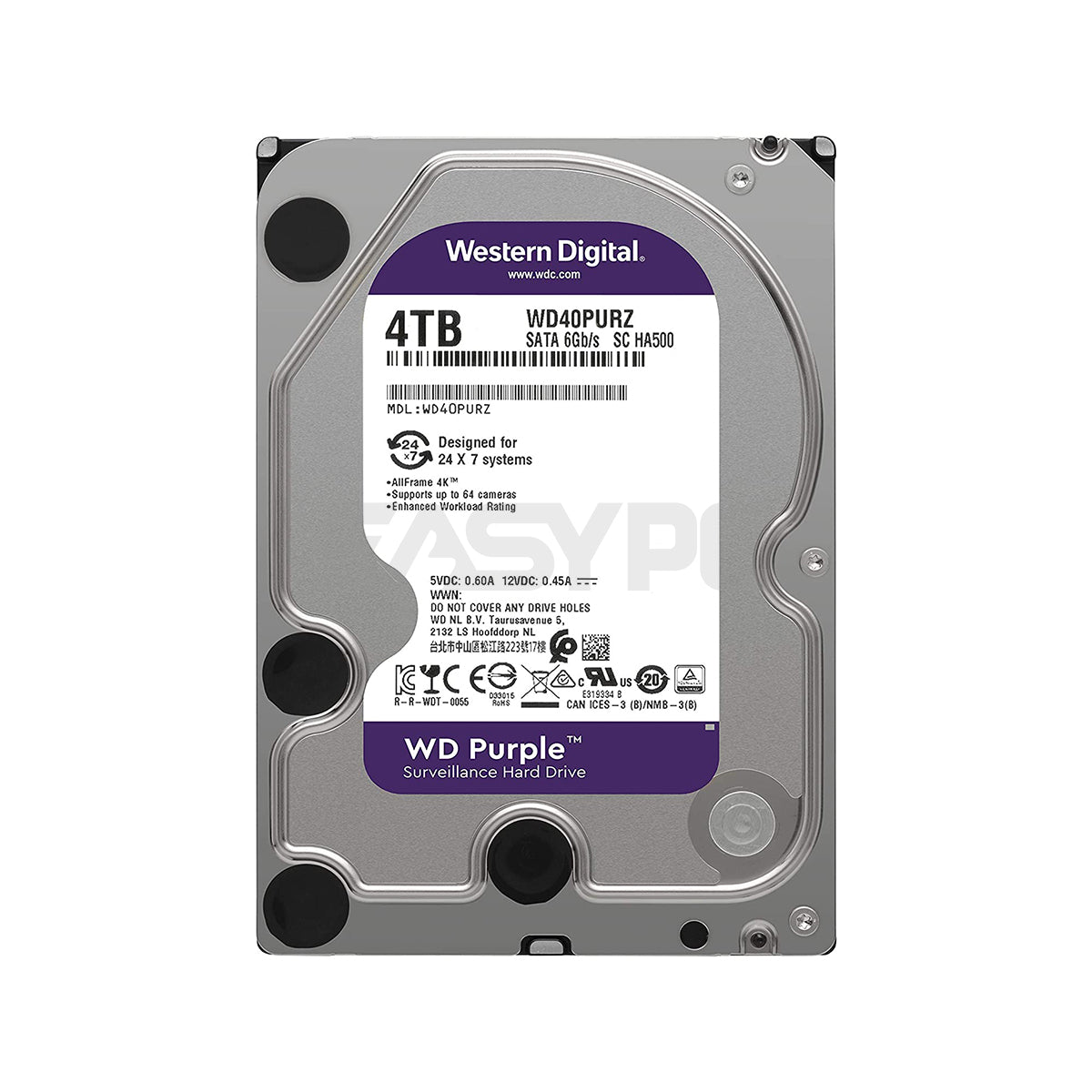 Western Digital WD Purple 4TB HDD 中古