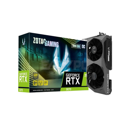 Zotac  Rtx 3070 Twin Edge OC ZT-A30700H-10P 8gb 256bit GDdr6  VR Ready, White LED Lighting,IceStorm 2.0 Advanced Cooling, Active Fan Control with FREEZE Fan Stop, Metal Wraparound Backplate Graphics Card Gaming Videocard