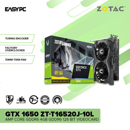Zotac GTX 1650 ZT-T16520J-10L AMP Core GDDR6 4GB GDDR6 128 bit videocard