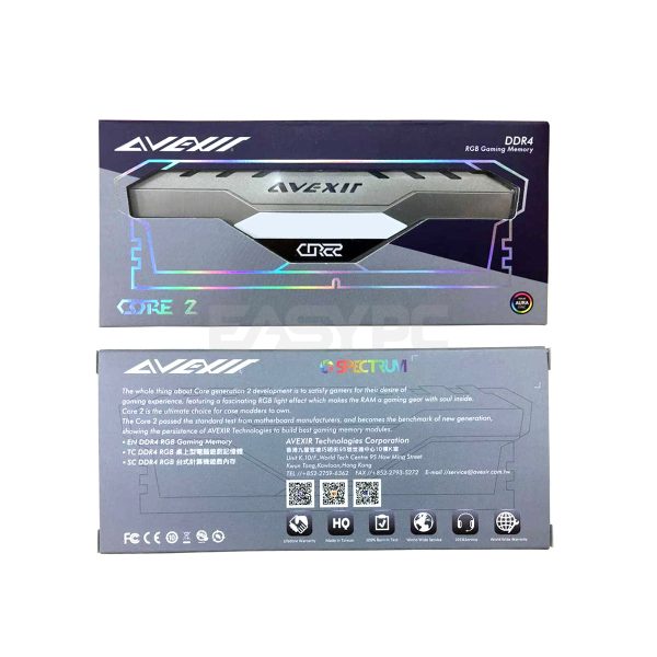 Avexir Core 1x8gb 2666mhz Ddr4 288 PIN Interface Intel XMP 1.2V U-DIMM RGB Gaming Memory