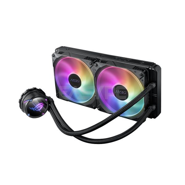 Asus ROG Strix LC II 280 ARGB all-in-one liquid CPU cooler with Aura Sync, AMD AM4/TR4 support and dual ROG 140 mm addressable RGB radiator fans CPU Cooling