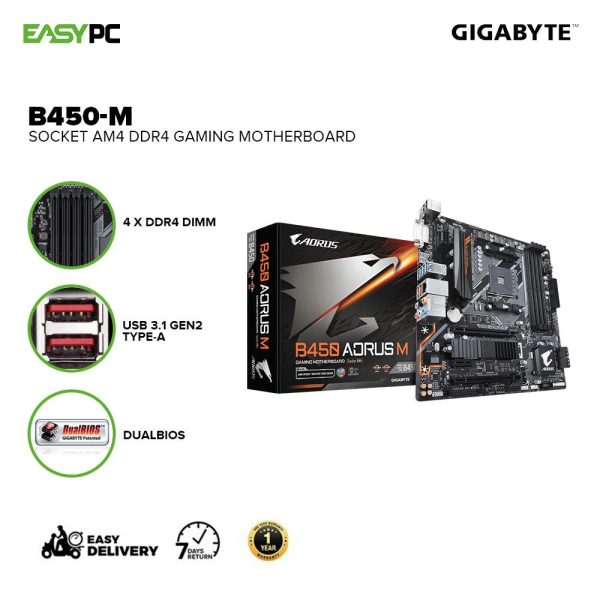 Gigabyte GA-B450-M Motherboard Socket Am4 Ddr4 - Image 2