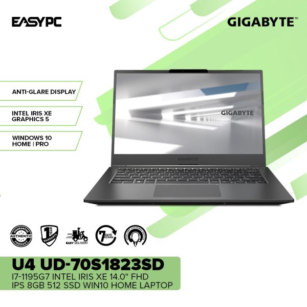 Gigabyte U4 Ud-70S1823Sd I7-1195G7 8Gb Win10 14.0" Fhd Ips/8Gb Laptop Universal - Image 2