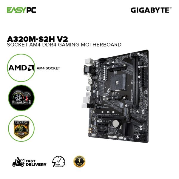 Gigabyte GA A320M S2H V2 Am4 Ddr4 Motherboard