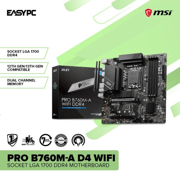 MSI Pro B760M-A D4 WIFI Socket LGA 1700 Ddr4 Motherboard